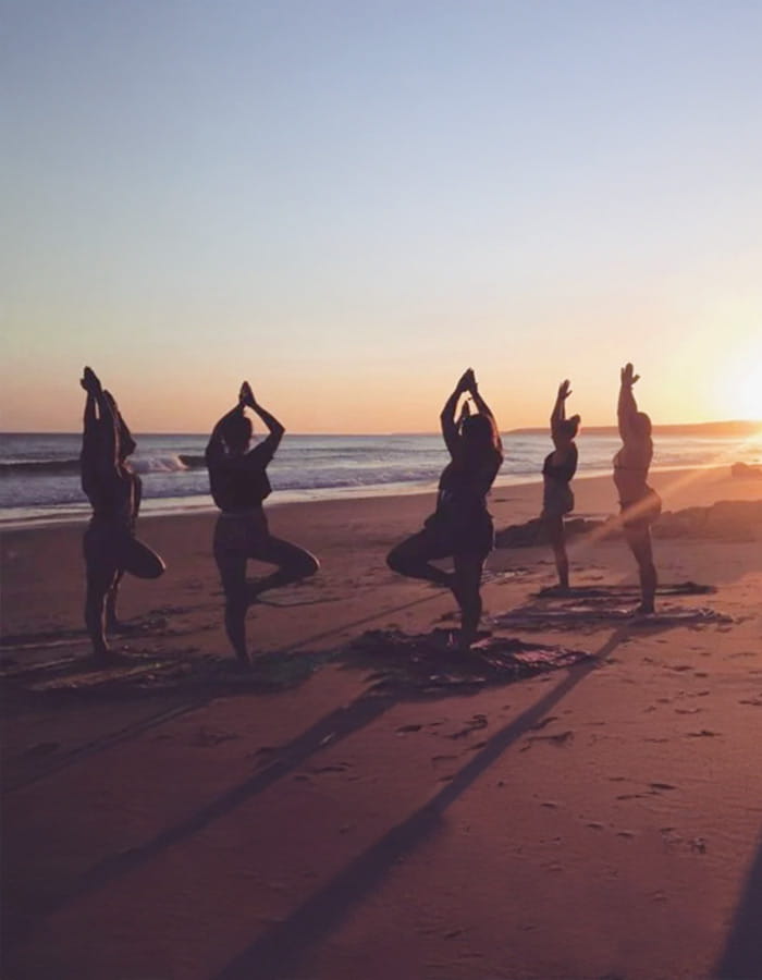 Yoga session on the beach near Tamraght